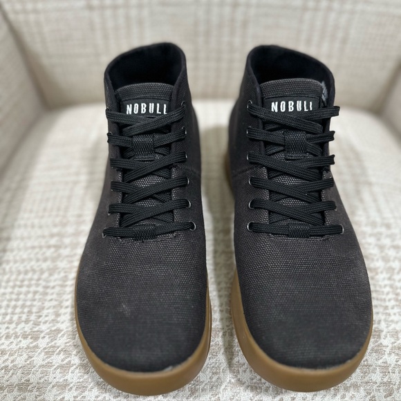 NOBULL High-Top Trainer Sneakers Shoes Black Canvas Womens 9.5 / Men’s 8 - Picture 1 of 12